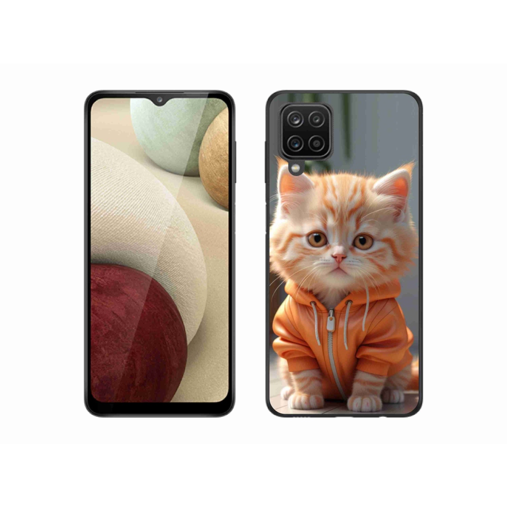 Gél borítás mmCase Samsung Galaxy M12 készülékhez - cica melegítőben