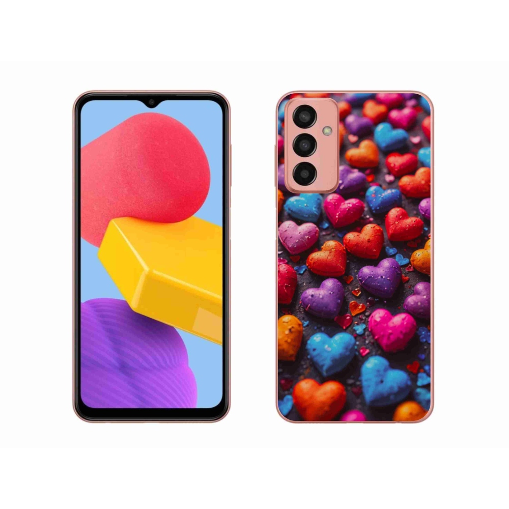 Zselés borítás mmCase Samsung Galaxy M13 készülékhez - színes szív
