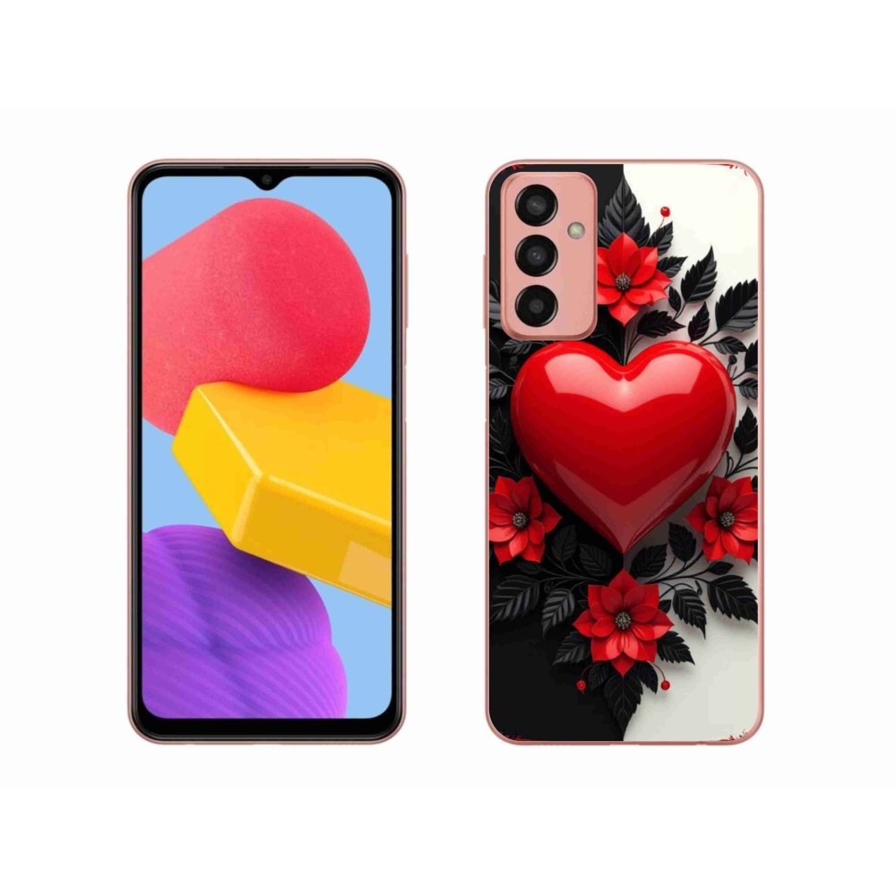 Zselés borítás mmCase Samsung Galaxy M13 készülékhez - piros szív