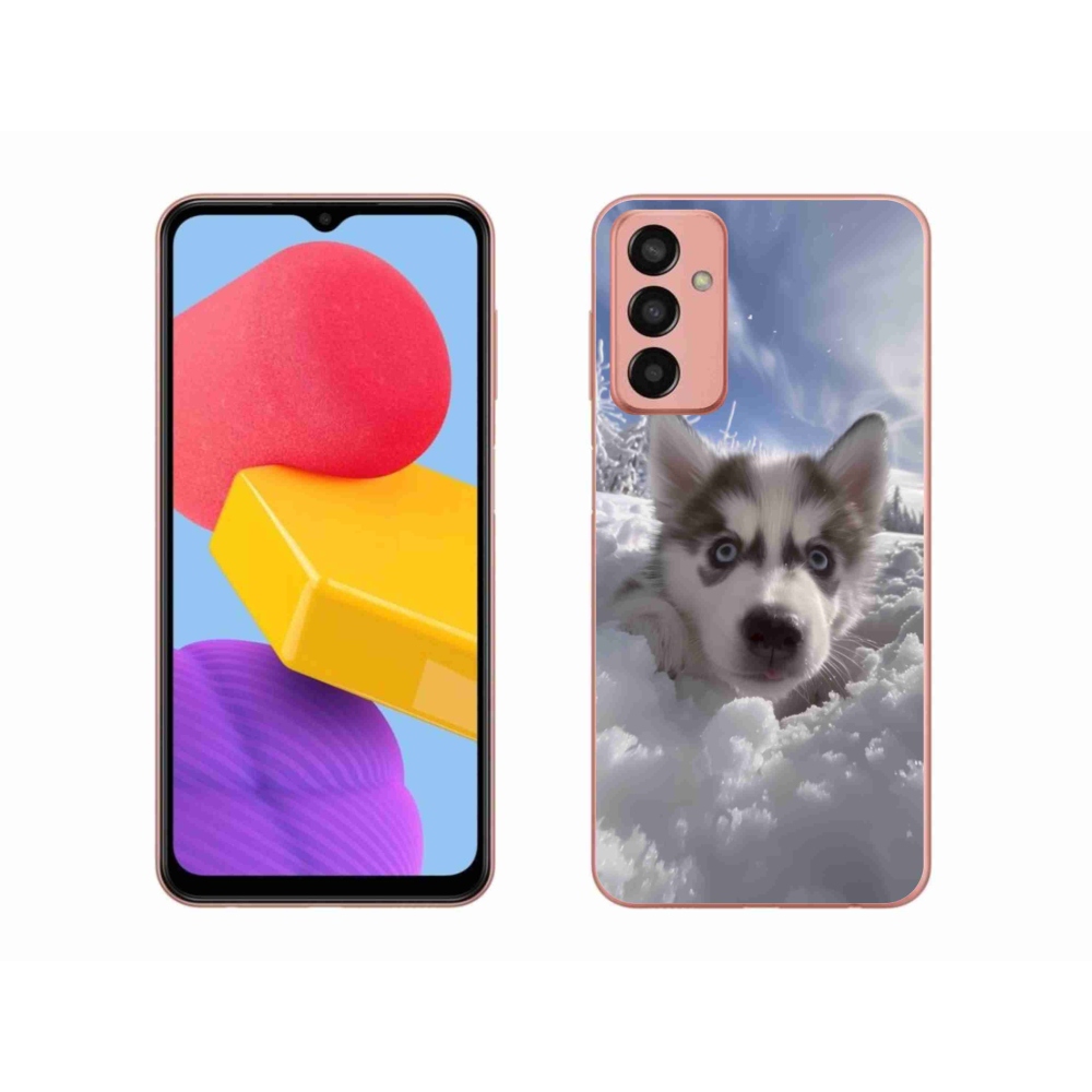 Gél borítás mmCase Samsung Galaxy M13 készülékhez - husky a hóban
