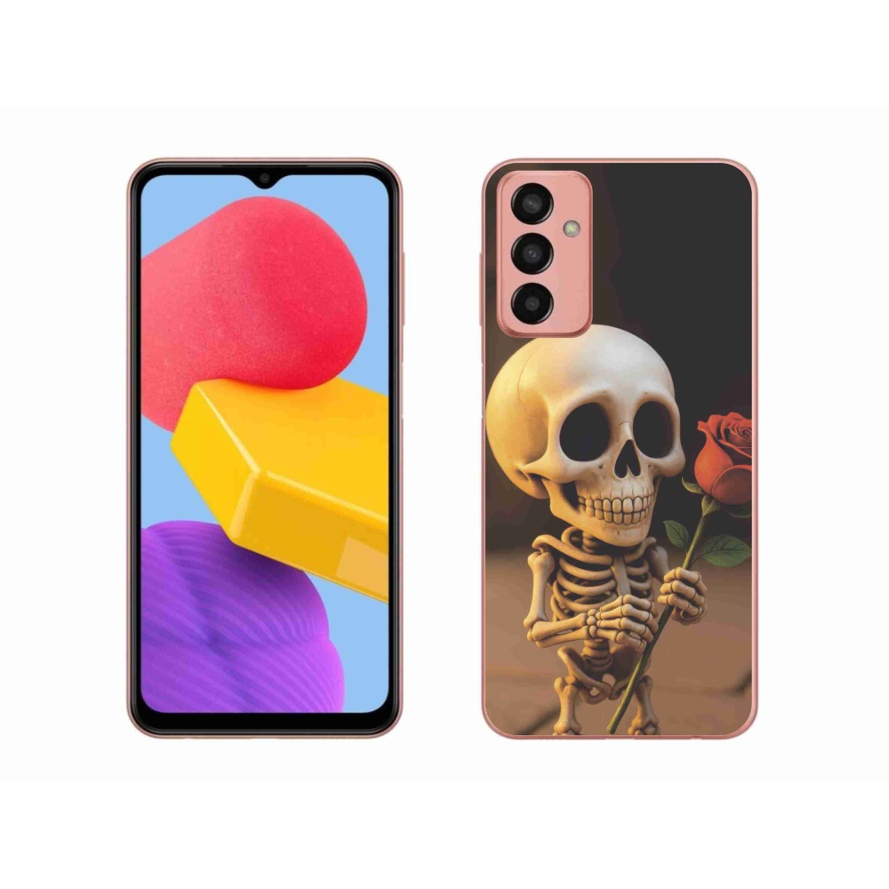 Gél borító mmCase Samsung Galaxy M13 készülékhez - csontváz rózsával