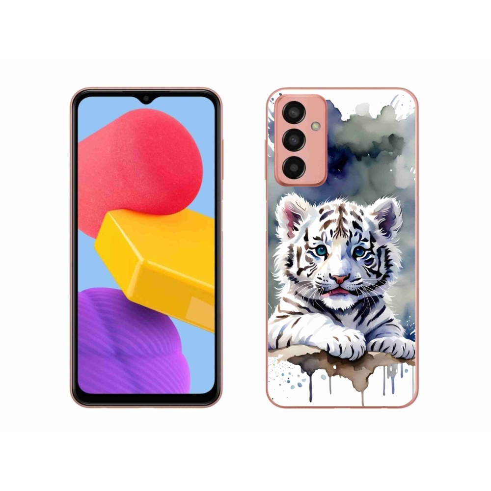 Gél borítás mmCase Samsung Galaxy M13 készülékhez - fehér tigriskölyök