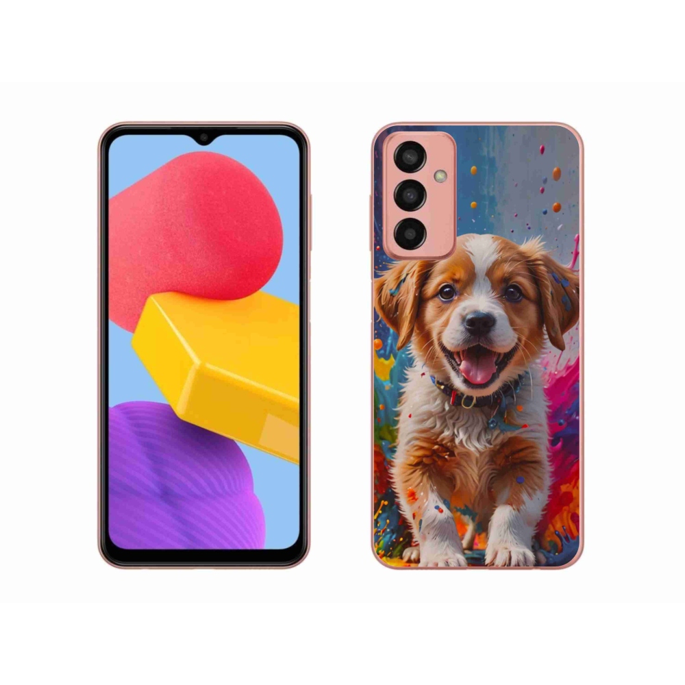Gél borító mmCase Samsung Galaxy M13 készülékhez - aranyos kiskutya 3