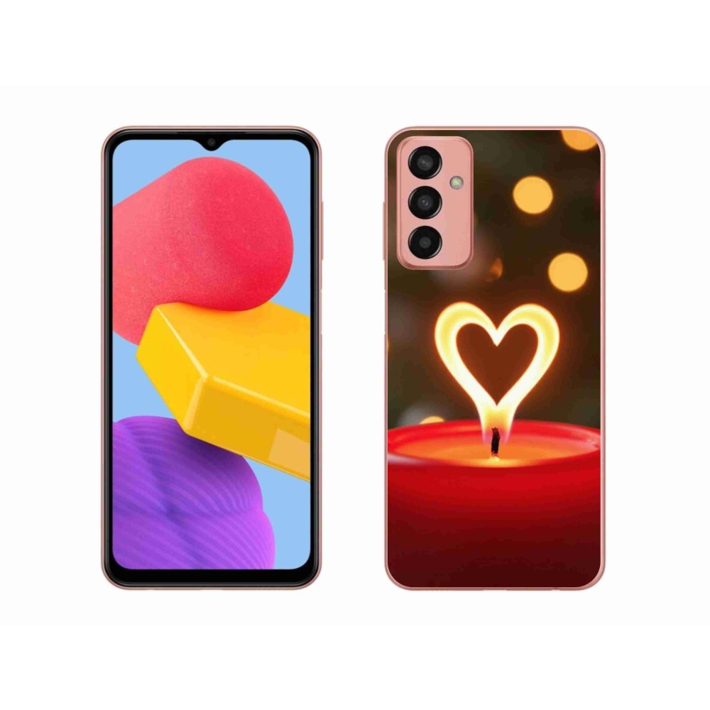 Zselés borítás mmCase Samsung Galaxy M13 készülékhez - lángoló szív