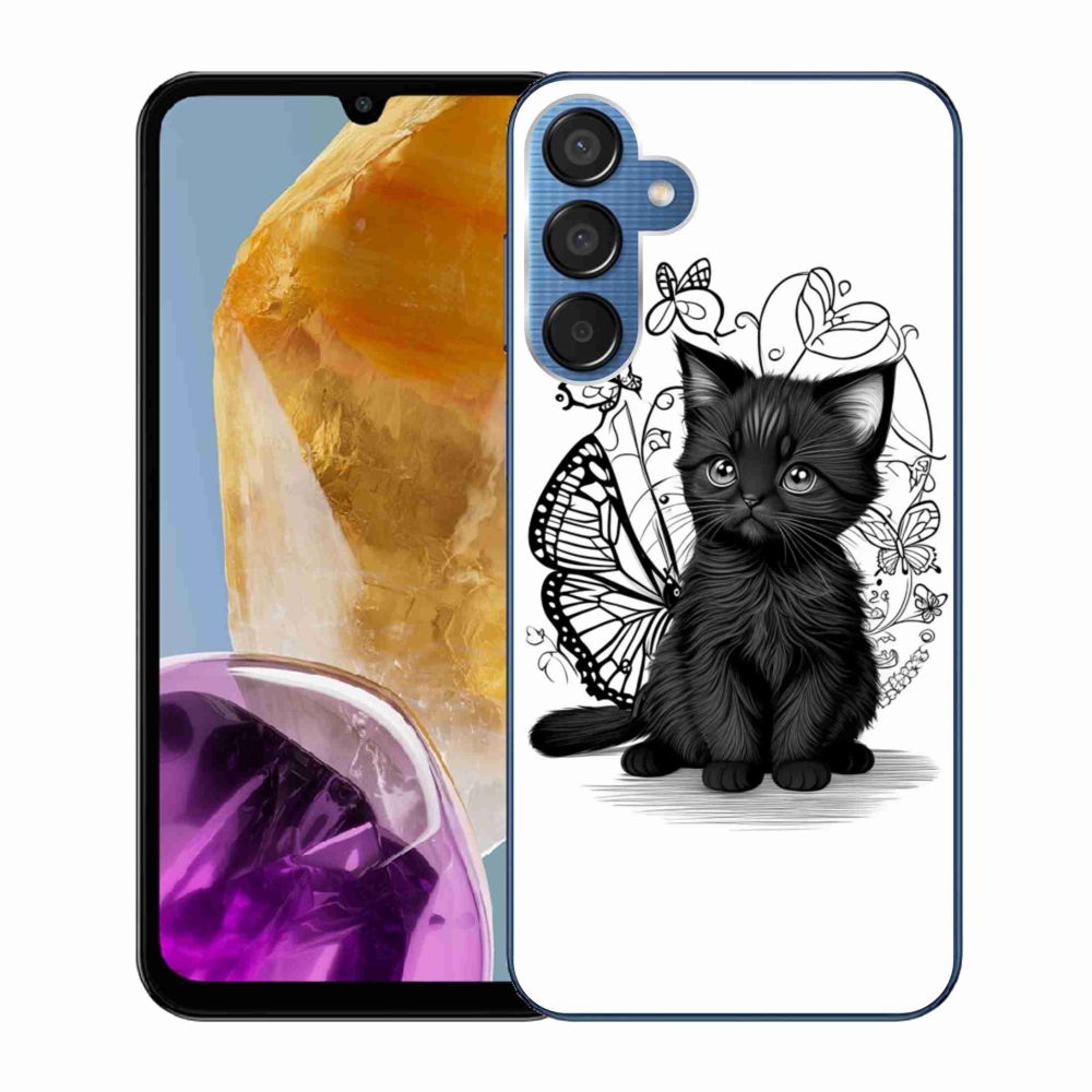 Zselés borítás mmCase Samsung Galaxy M15 5G - fekete cica