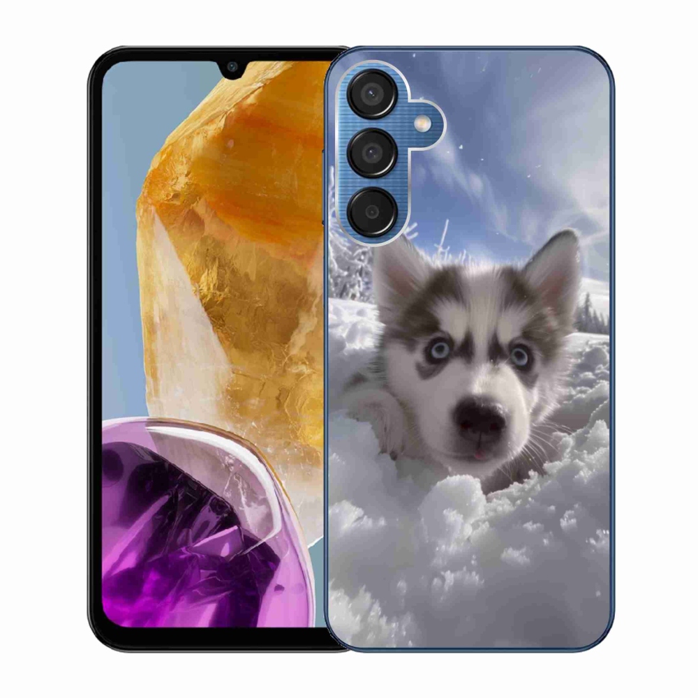 Gél borítás mmCase Samsung Galaxy M15 5G - husky a hóban
