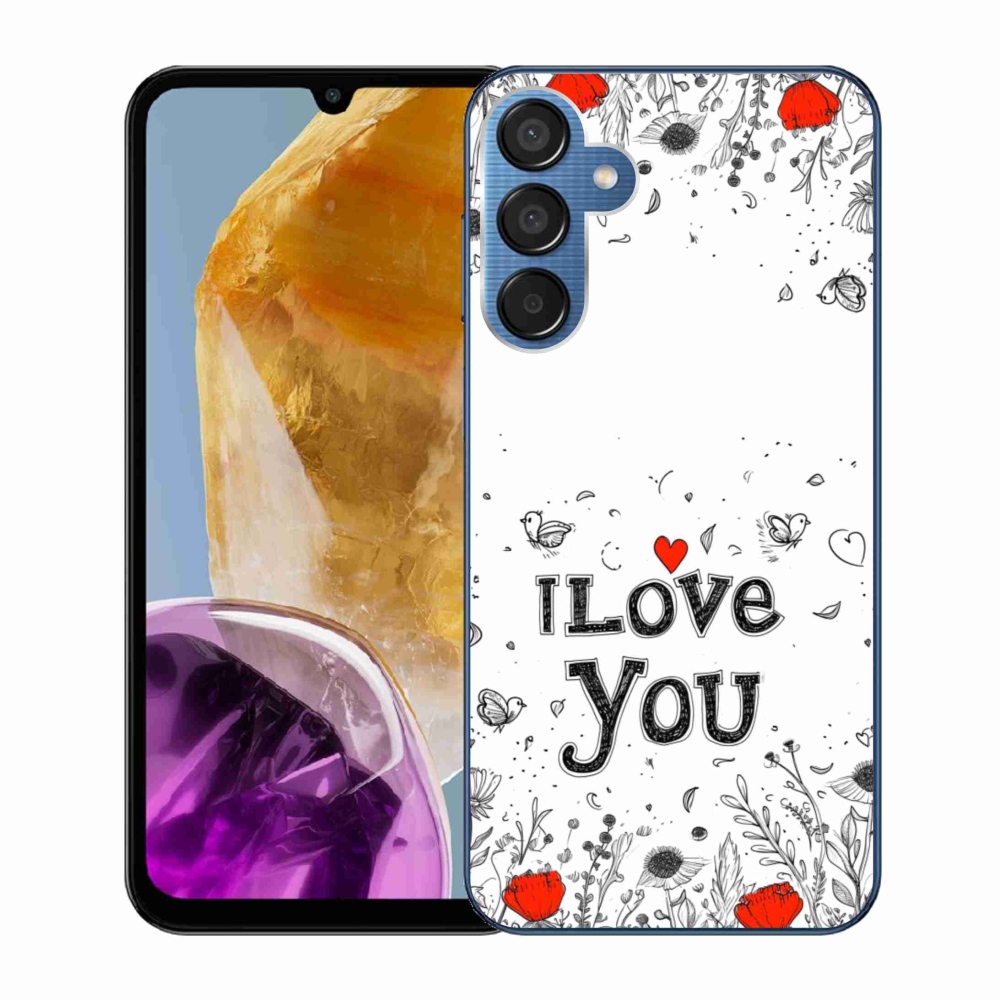 Gél borító mmCase Samsung Galaxy M15 5G - I love you fehér háttérrel