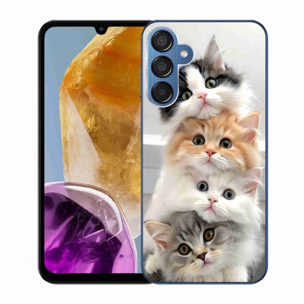 Zselés borítás mmCase Samsung Galaxy M15 5G - macska csokorhoz