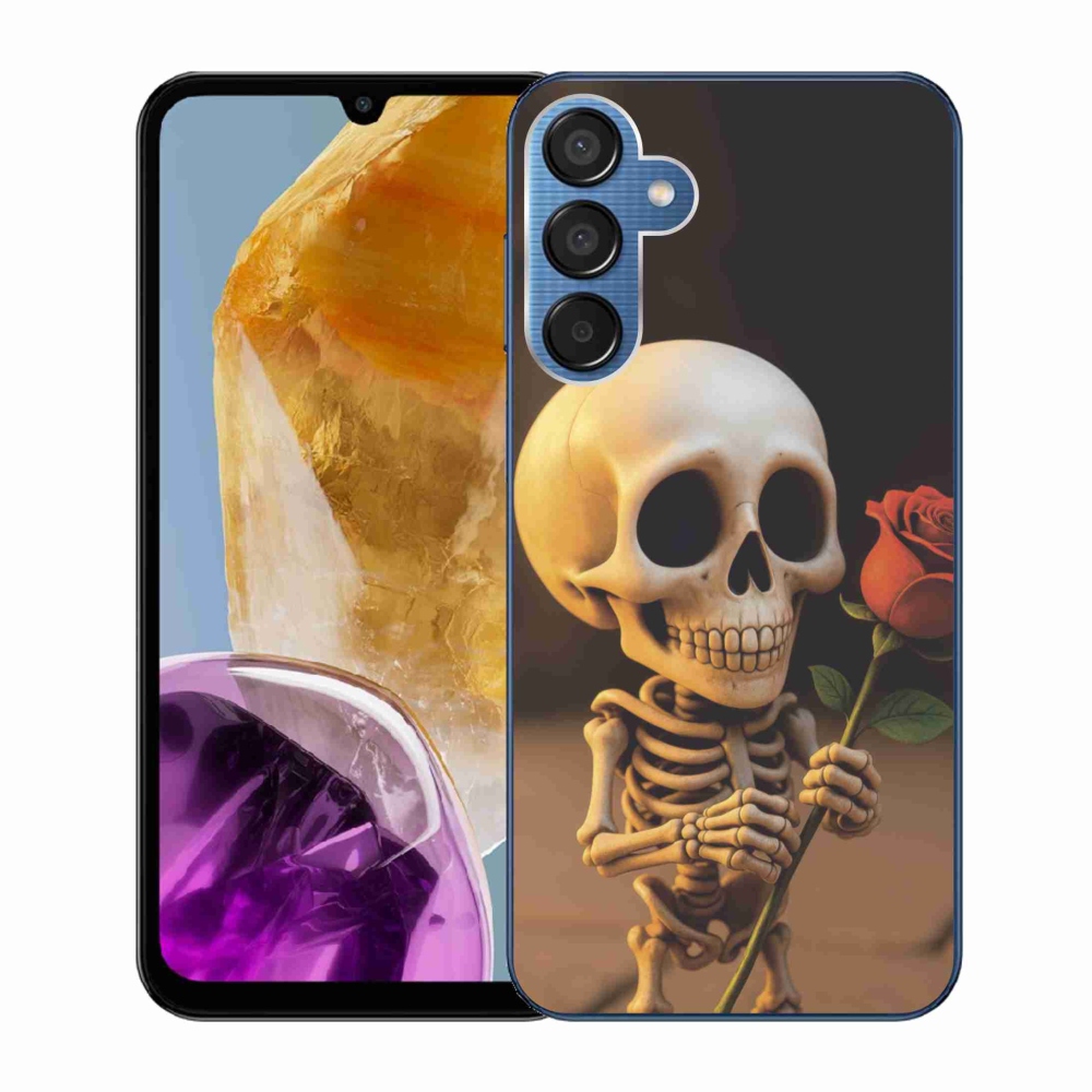Gél borítás mmCase Samsung Galaxy M15 5G - csontváz rózsával