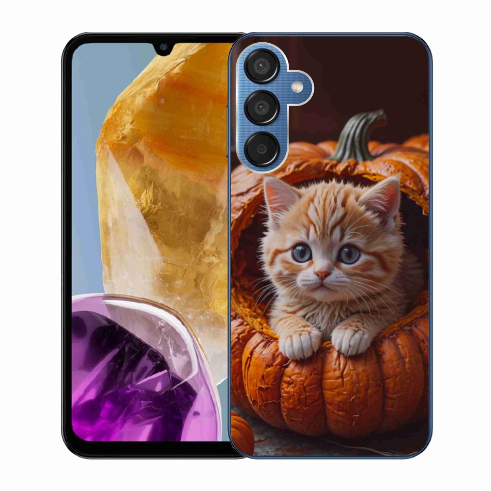 Gél borító mmCase Samsung Galaxy M15 5G - cica és tök 2