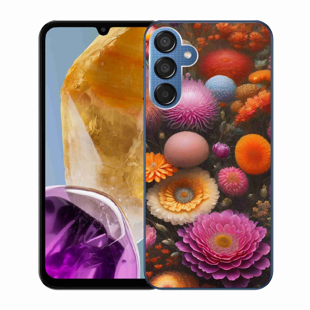 Gél borítás mmCase Samsung Galaxy M15 5G - virágos kompozícióhoz