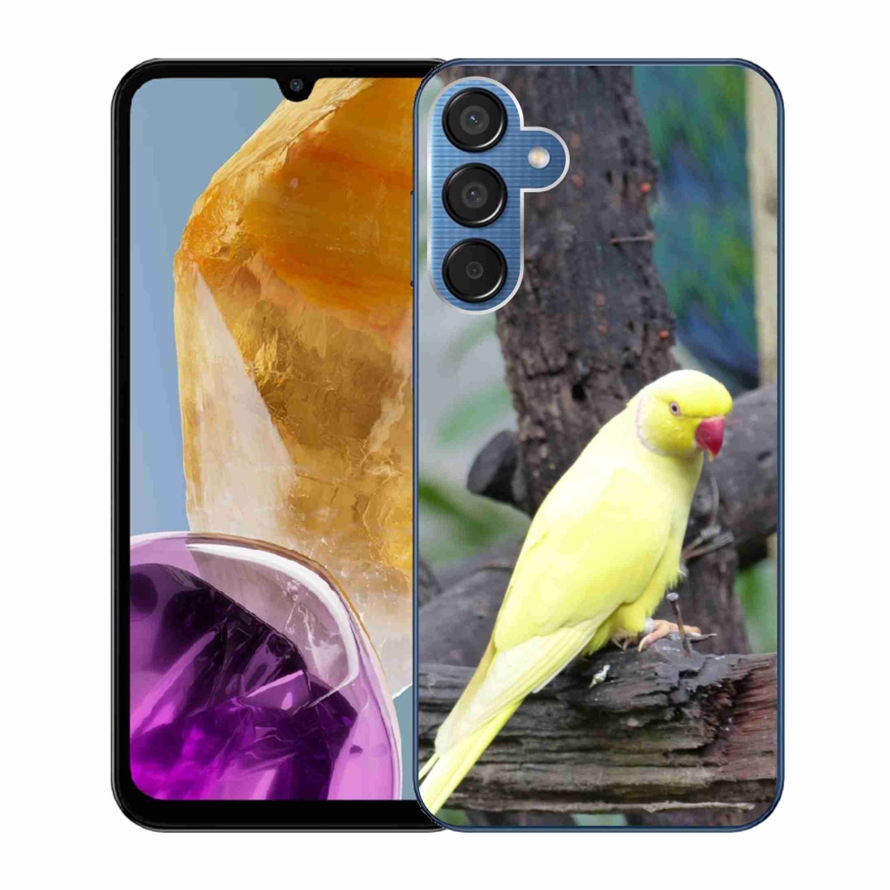 Zselés borítás mmCase Samsung Galaxy M15 5G - papagáj alexander sárga