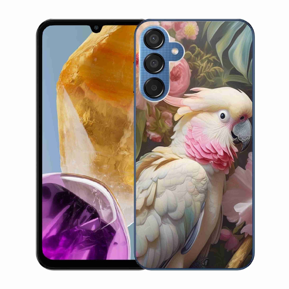 Zselés borítás mmCase Samsung Galaxy M15 5G - papagáj kakadu rózsaszín 2