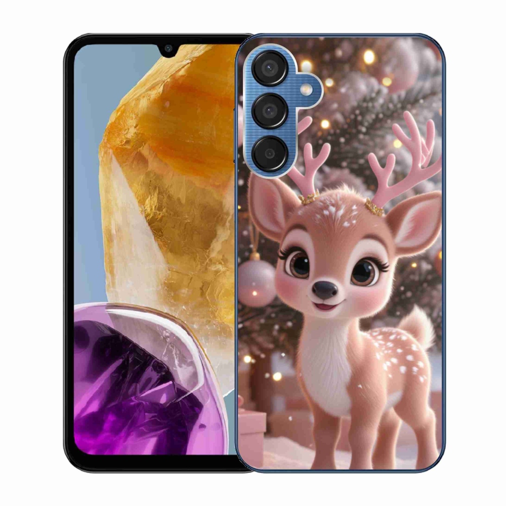 Zselés borítás mmCase Samsung Galaxy M15 5G - aranyos rénszarvashoz