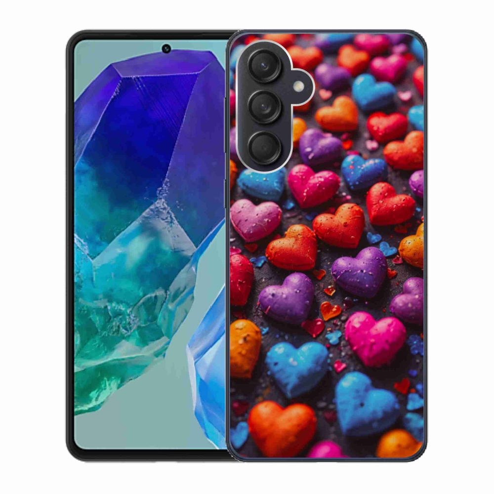 Gél védőhuzat mmCase Samsung Galaxy M55 5G - színes szív