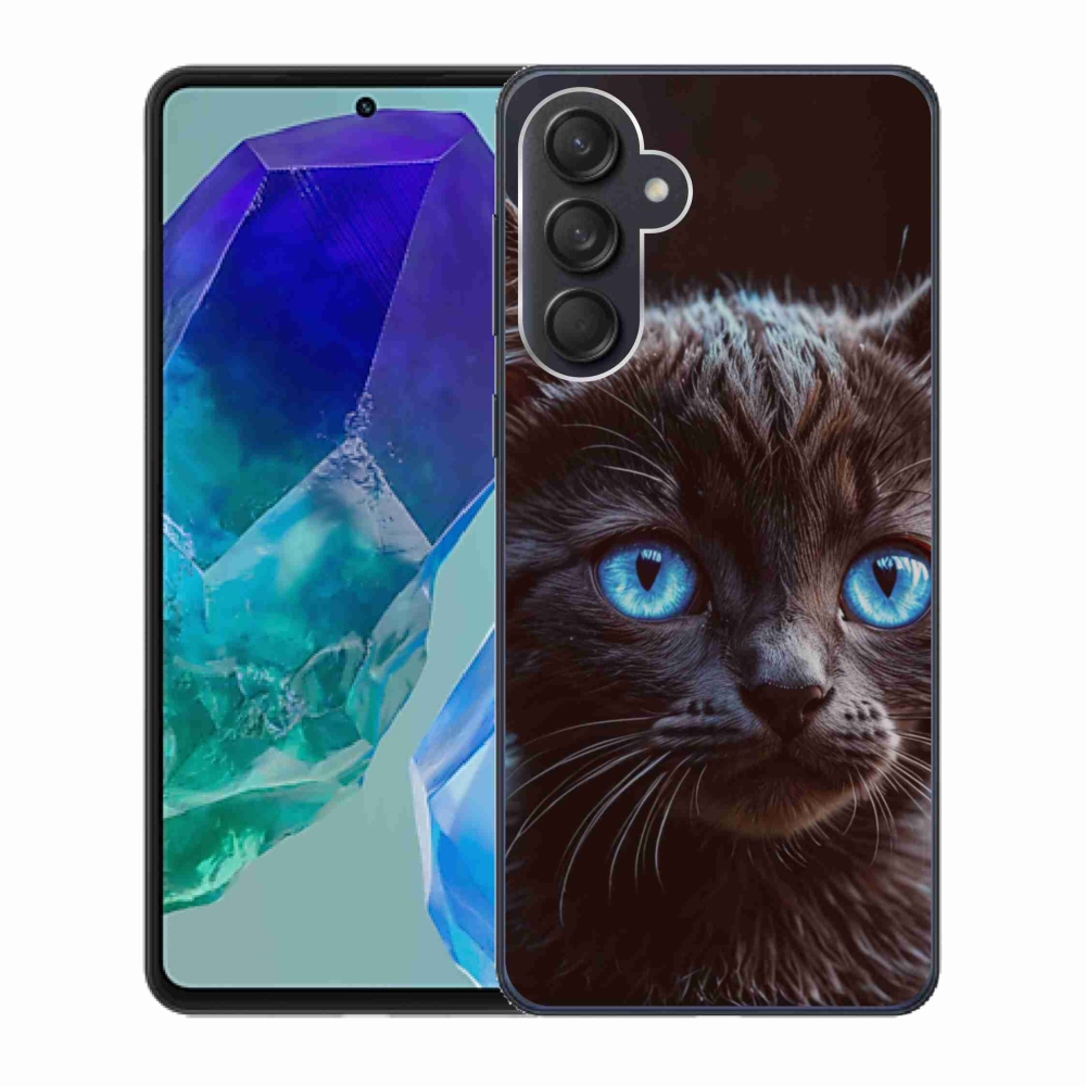 Gél védőhuzat mmCase Samsung Galaxy M55 5G - fekete cica 2