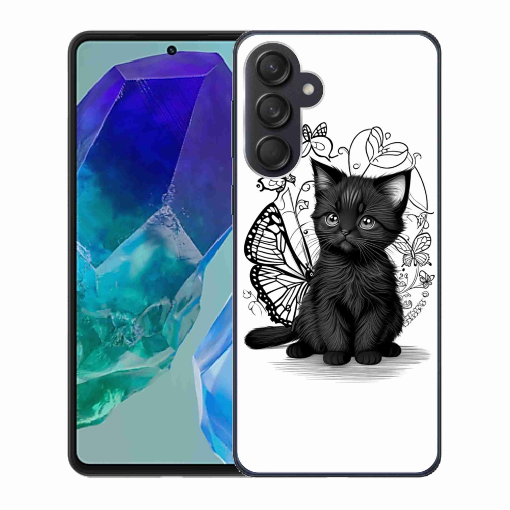 Zselés borítás mmCase Samsung Galaxy M55 5G - fekete cica