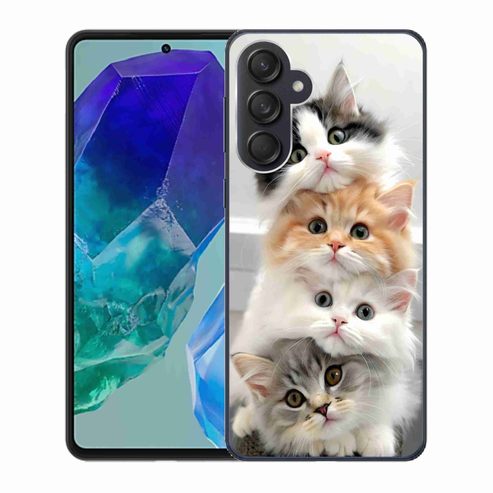 Zselés borítás mmCase Samsung Galaxy M55 5G - macska csokorhoz