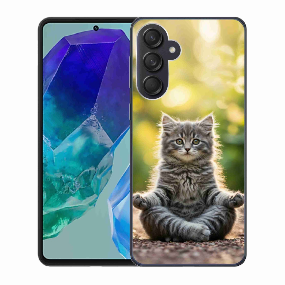 Gél borítás mmCase Samsung Galaxy M55 5G - meditáló cica