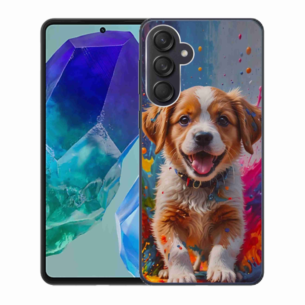 Gél borító mmCase Samsung Galaxy M55 5G - aranyos kiskutya 3