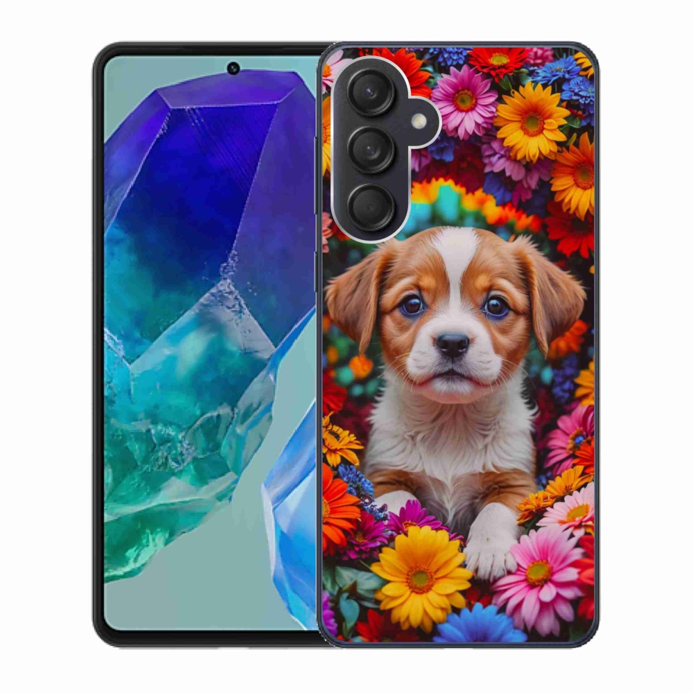 Gél borítás mmCase Samsung Galaxy M55 5G - aranyos kiskutya