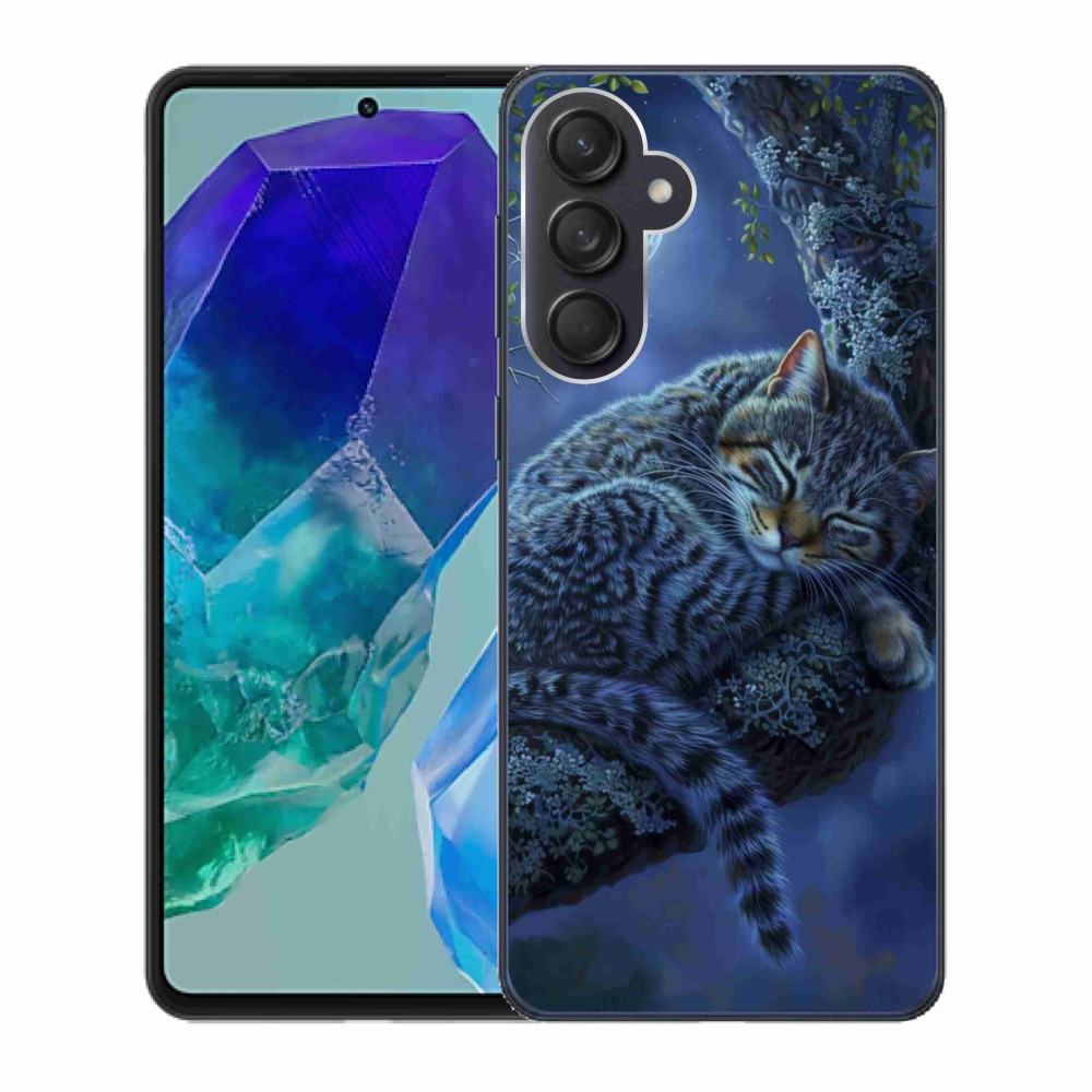 Gél védőhuzat mmCase Samsung Galaxy M55 5G - alvó macska