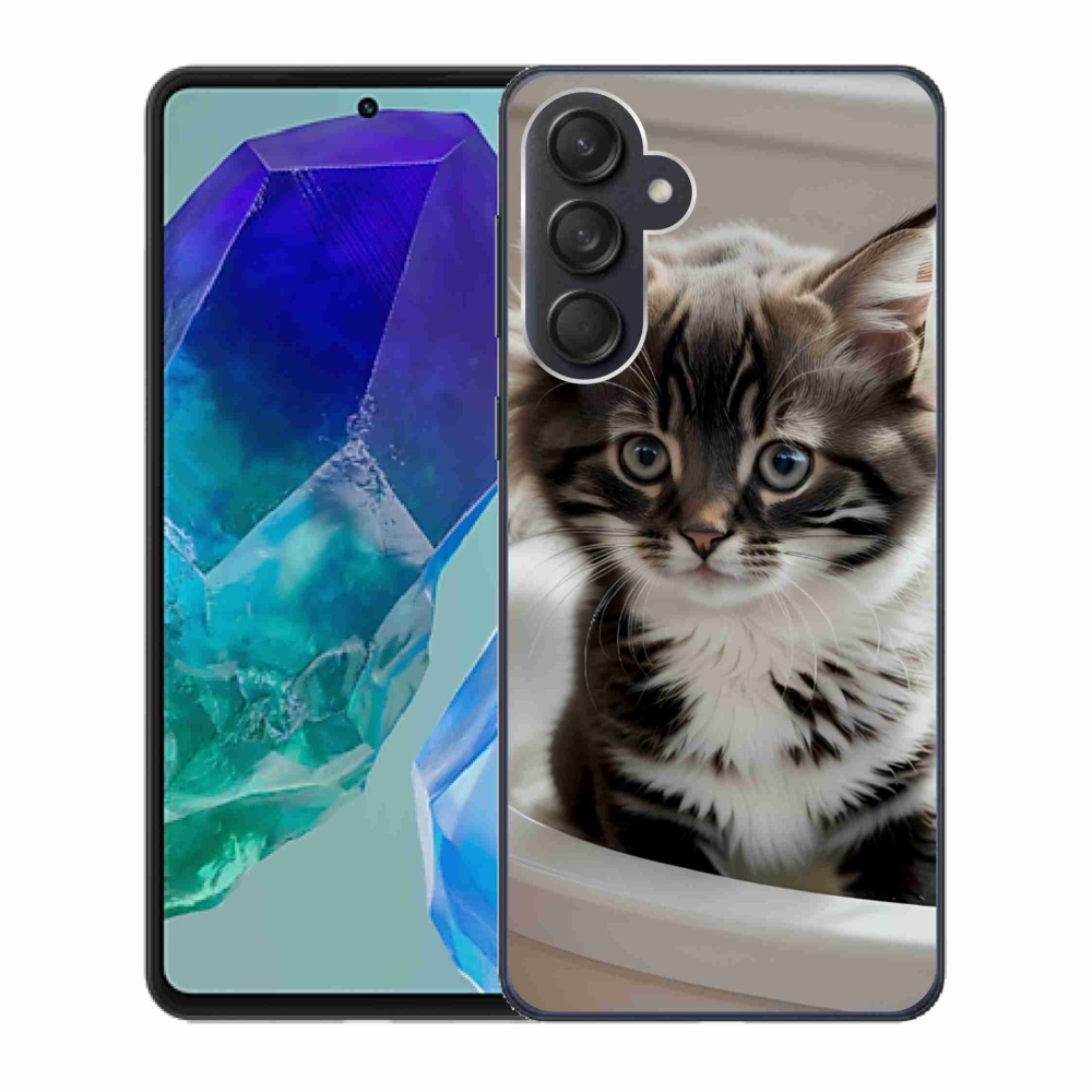Gél borítás mmCase Samsung Galaxy M55 5G - kíváncsi cica