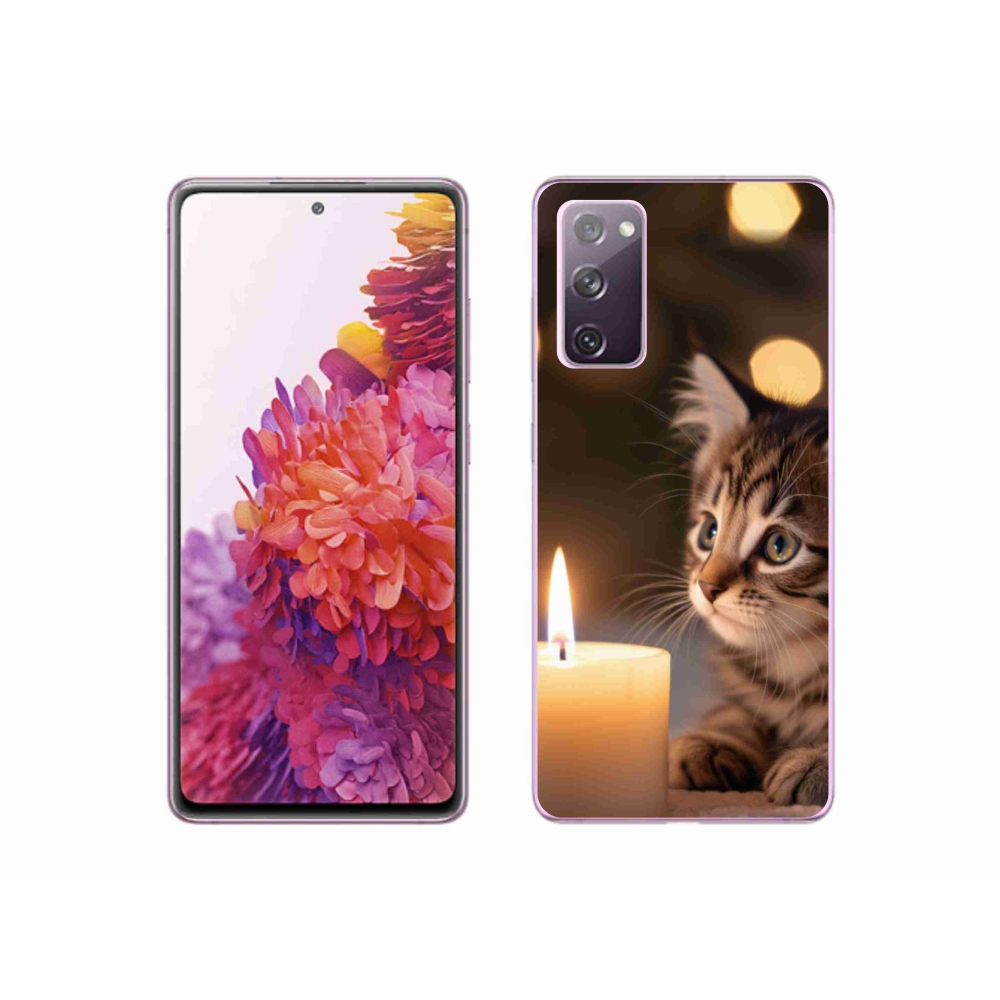 Gél borítás mmCase Samsung Galaxy S20 FE készülékhez - cica és gyertya