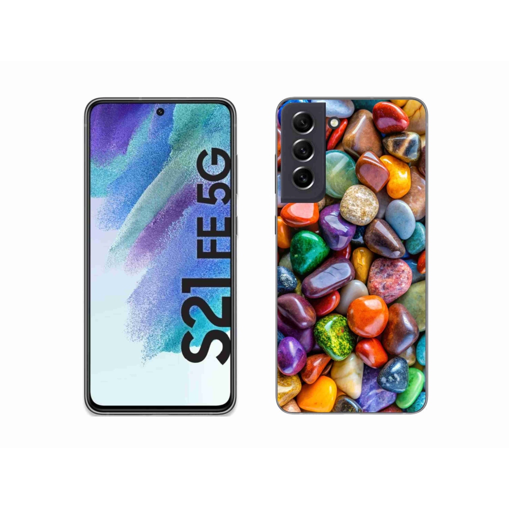 Zselés borítás mmCase Samsung Galaxy S21 FE készülékhez - színes strasszkövek