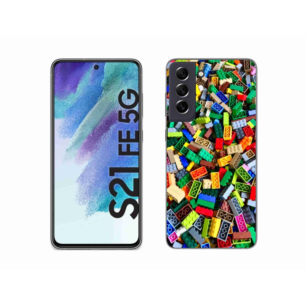 Zselés borítás mmCase Samsung Galaxy S21 FE - színes építőkockákhoz