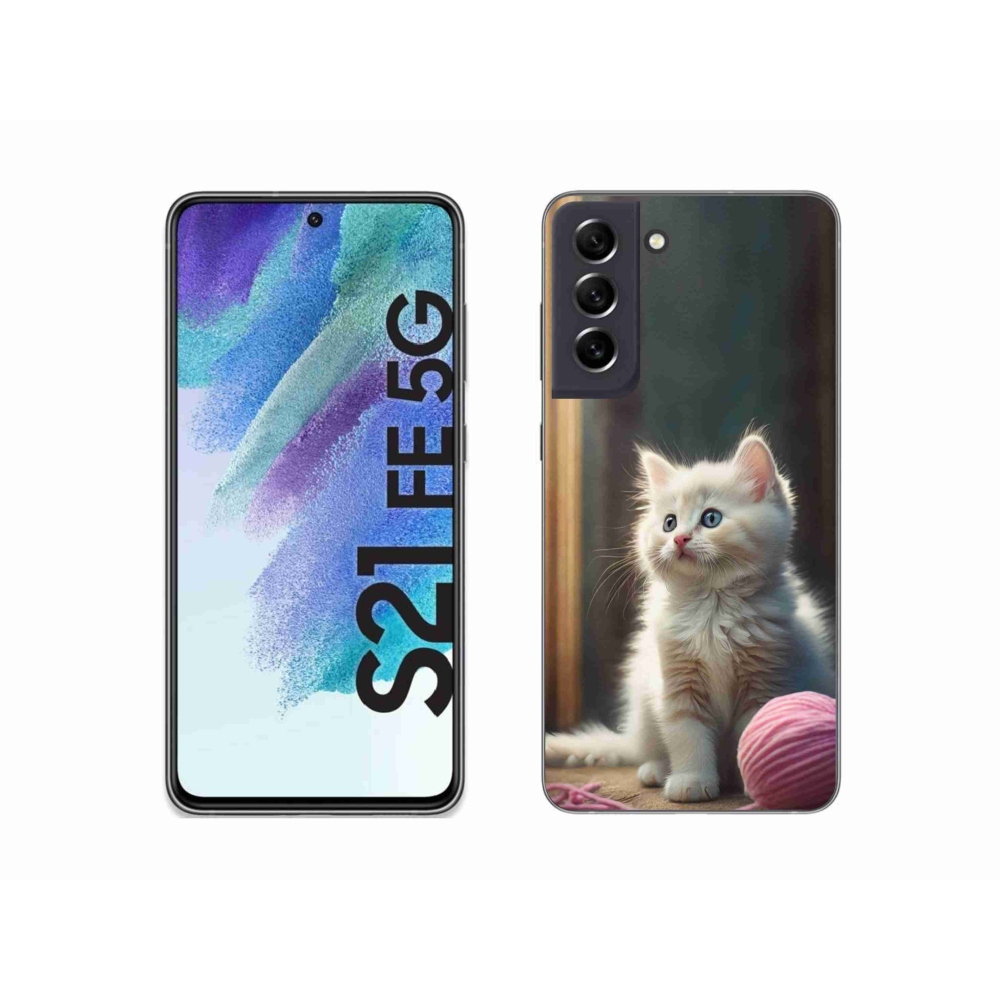 Gél védőhuzat mmCase Samsung Galaxy S21 FE - fehér cica 2