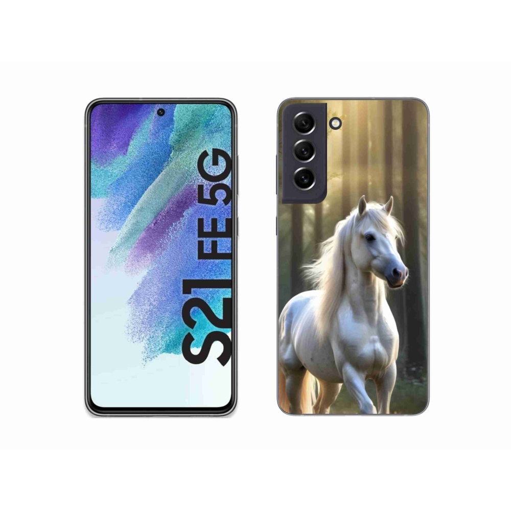 Zselés borítás mmCase Samsung Galaxy S21 FE - fehér ló 3