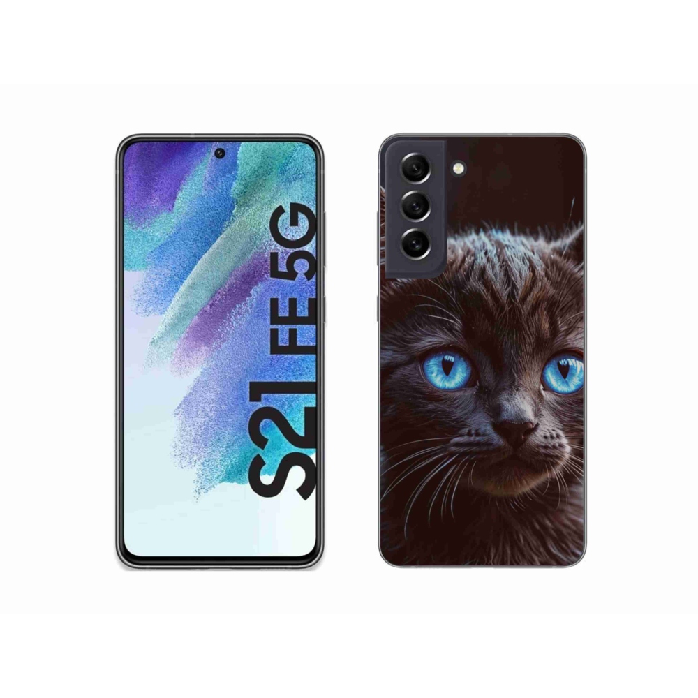 Zselés borítás mmCase Samsung Galaxy S21 FE - fekete cica 2