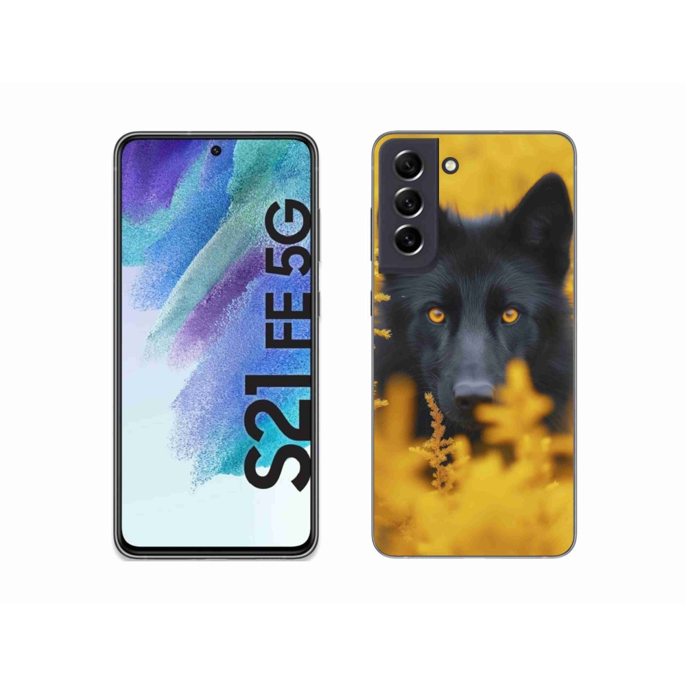 Zselés borítás mmCase Samsung Galaxy S21 FE - fekete farkas 2