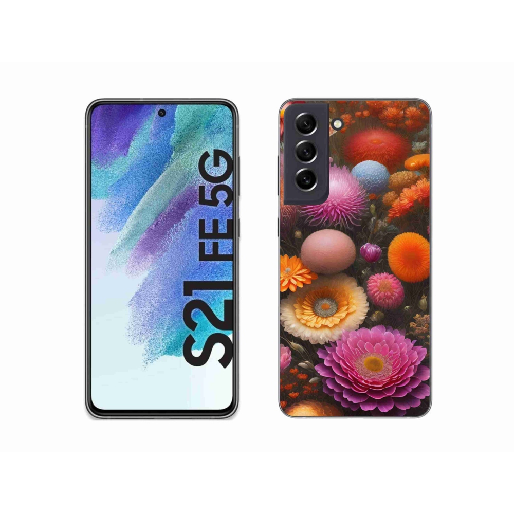 Gél borítás mmCase Samsung Galaxy S21 FE - virágos kompozícióhoz