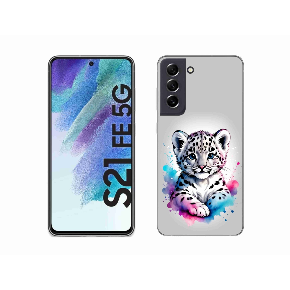 Zselés borítás mmCase Samsung Galaxy S21 FE - leopárd kölyökhöz