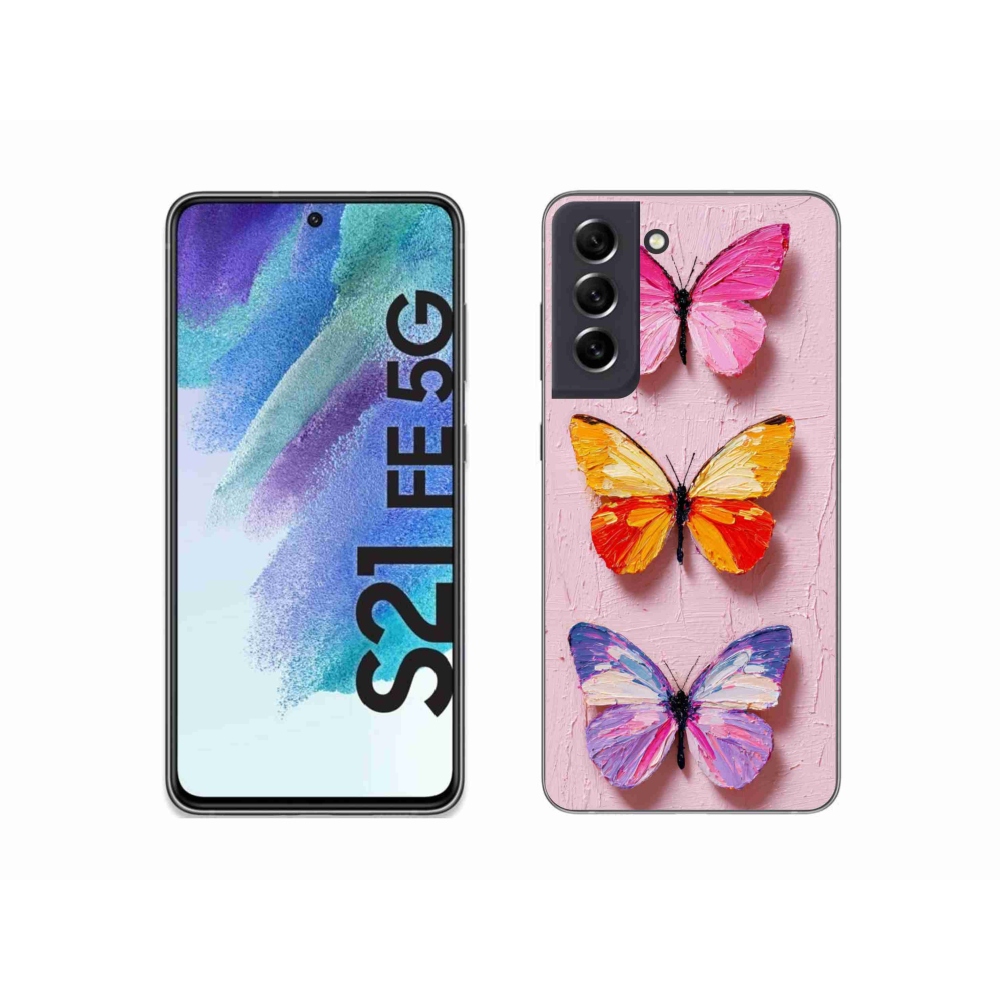 Gél borítás mmCase Samsung Galaxy S21 FE - pillangó szentháromsághoz