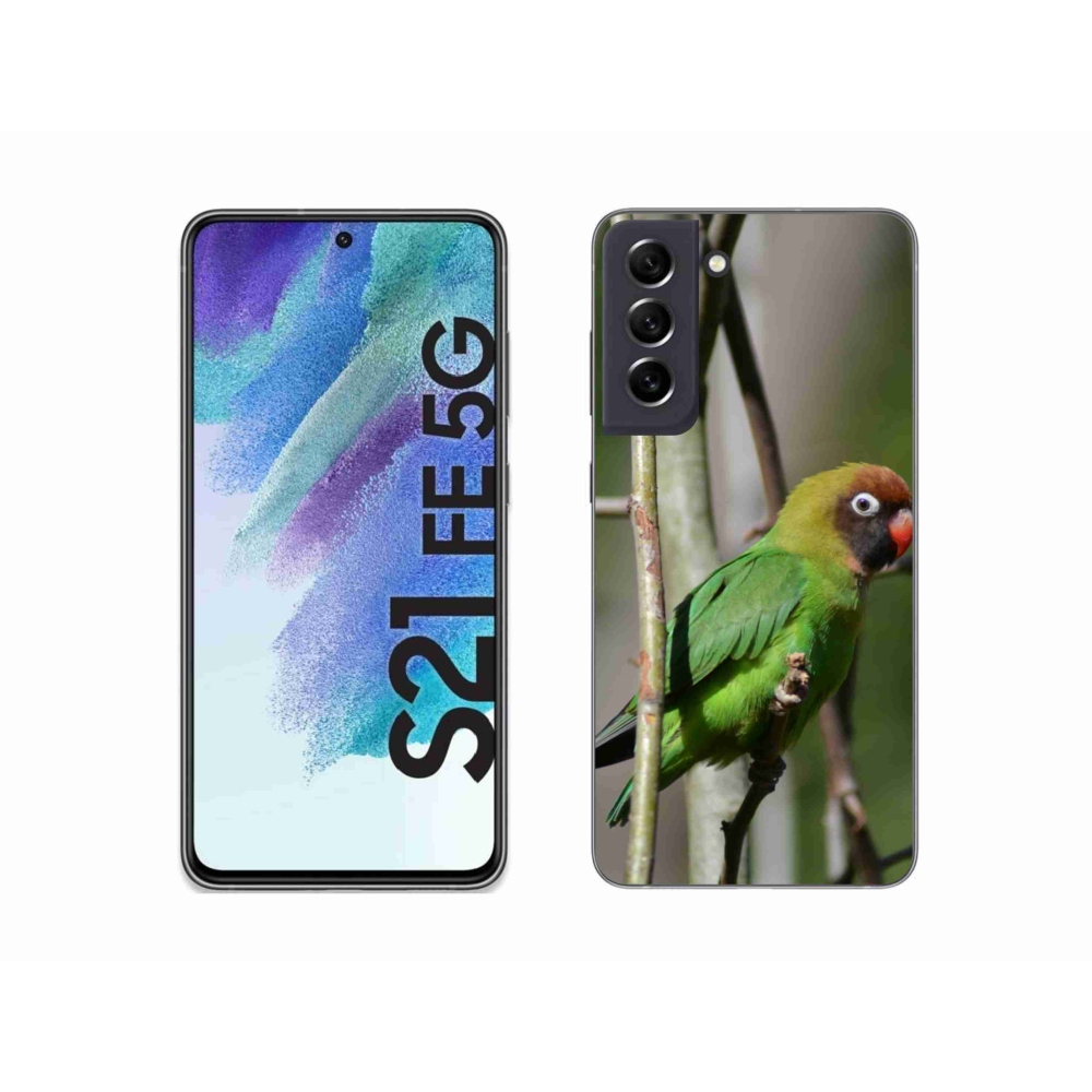 Gél borítás mmCase Samsung Galaxy S21 FE készülékhez - papagáj agapornis