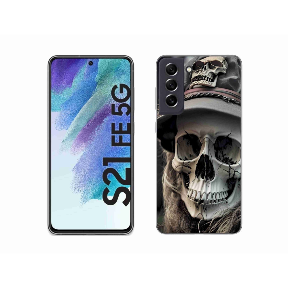 Zselés borítás mmCase Samsung Galaxy S21 FE készülékhez - sötét koponya