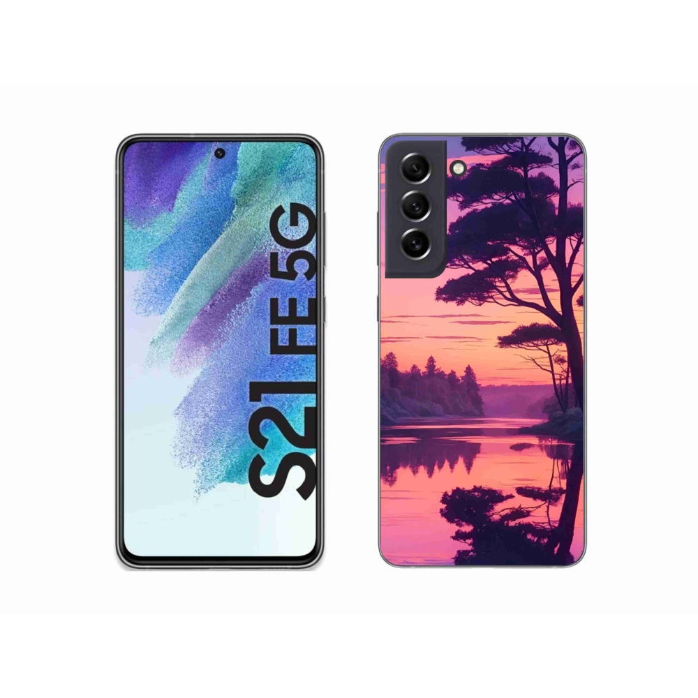 Gél borítás mmCase Samsung Galaxy S21 FE készülékhez - naplemente a tó felett