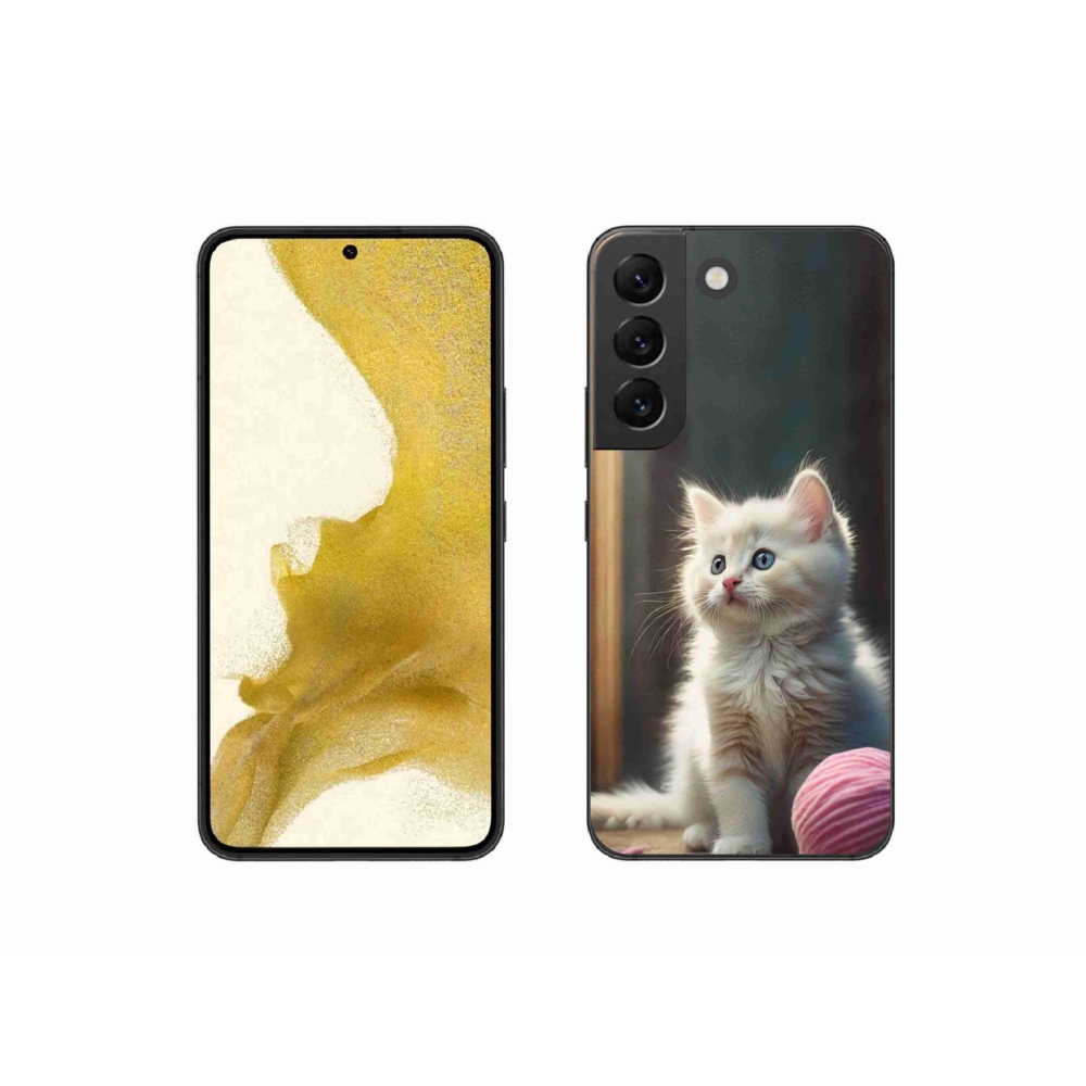 Gél védőhuzat mmCase Samsung Galaxy S22 5G - fehér cica 2