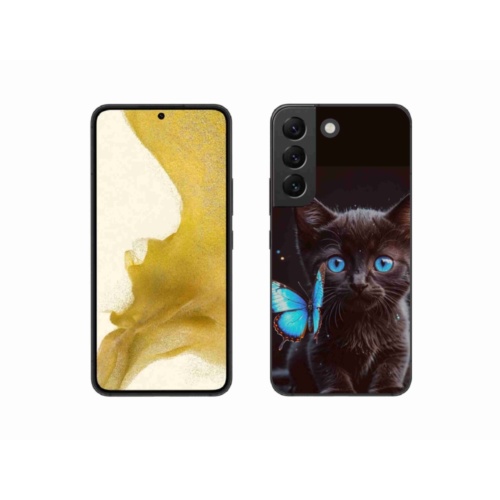 Zselés borítás mmCase Samsung Galaxy S22 5G - fekete cica 3