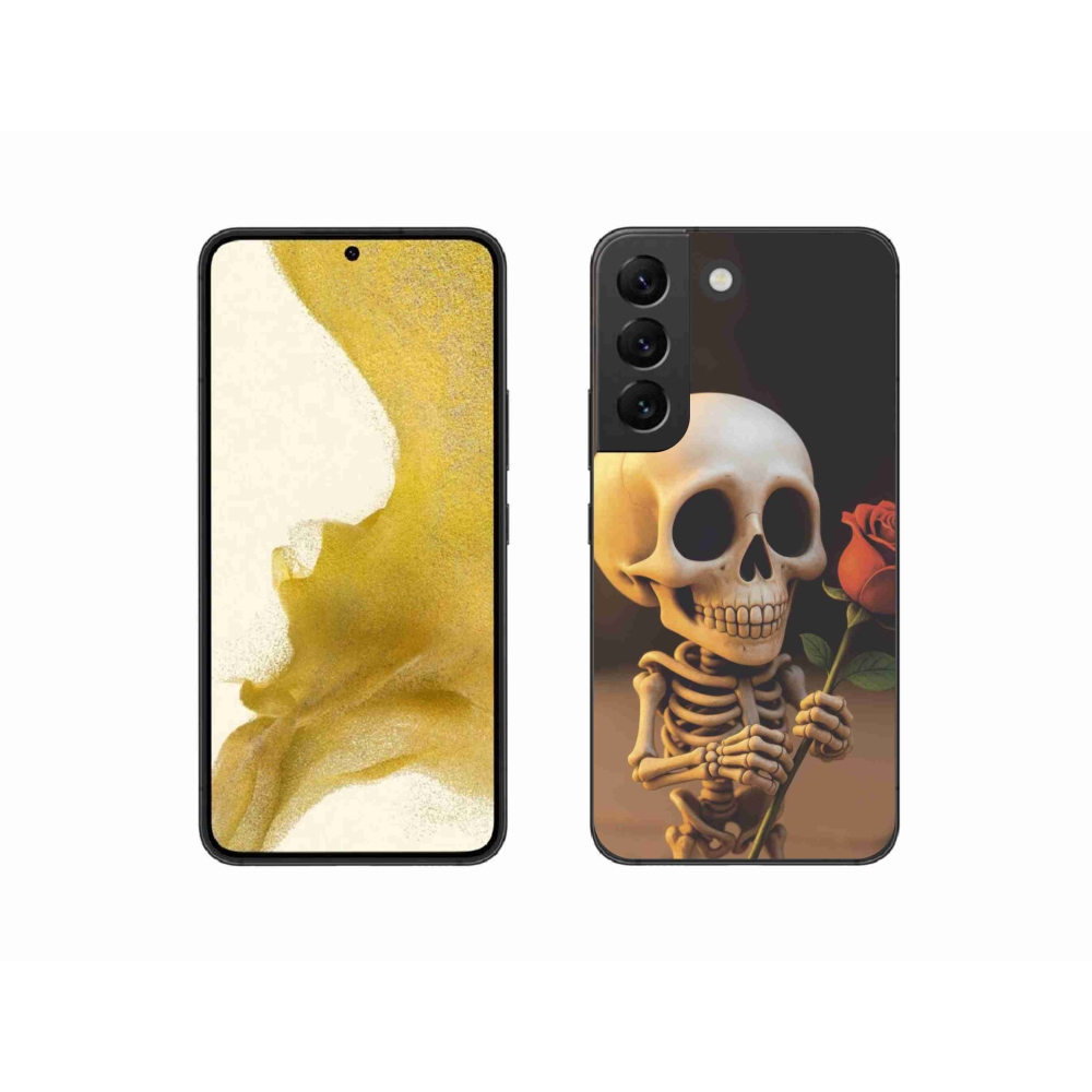 Gél borító mmCase Samsung Galaxy S22 5G - csontváz rózsával mmCase Samsung Galaxy S22 5G - csontváz rózsával