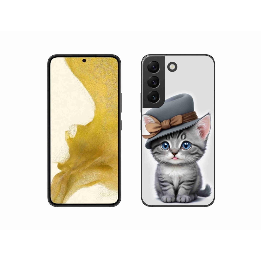 Gél borítás mmCase Samsung Galaxy S22 5G - cica sapkával