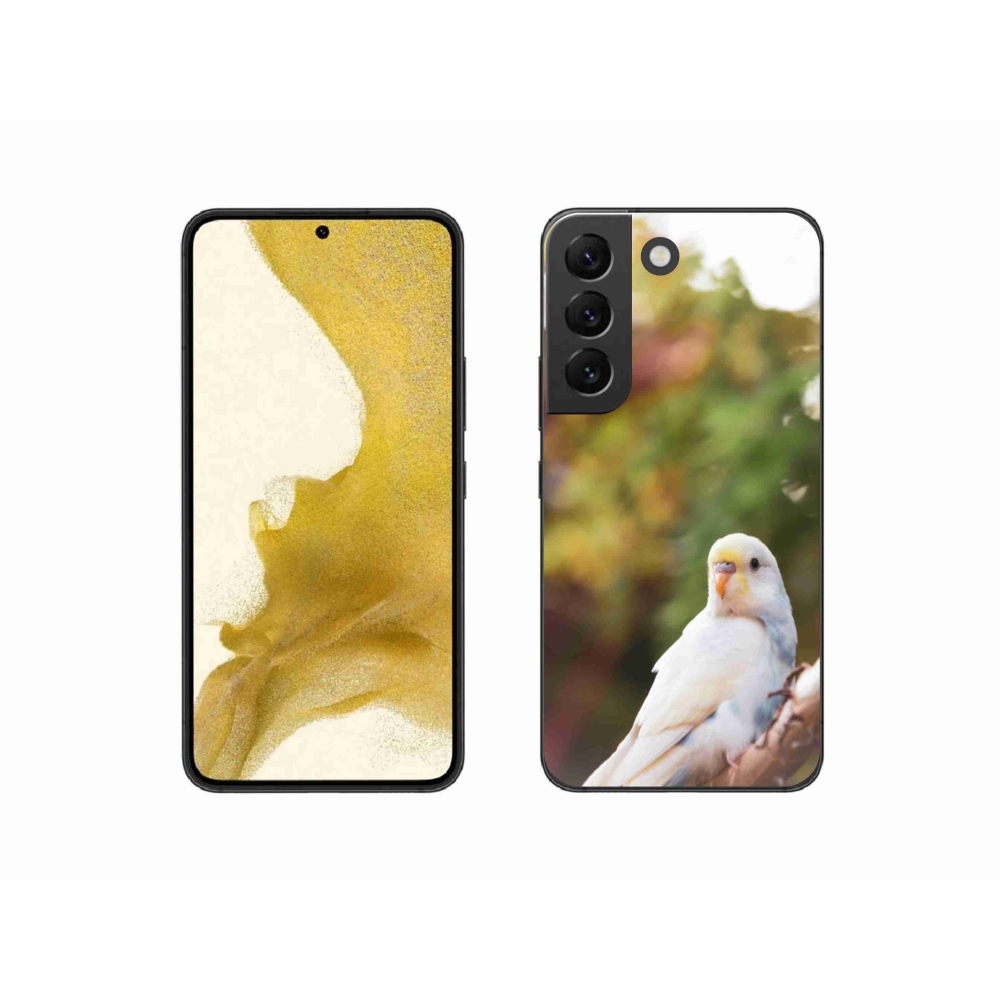 Zselés borítás mmCase Samsung Galaxy S22 5G - papagáj andulka fehér