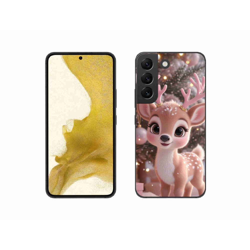 Zselés borítás mmCase Samsung Galaxy S22 5G - aranyos rénszarvashoz