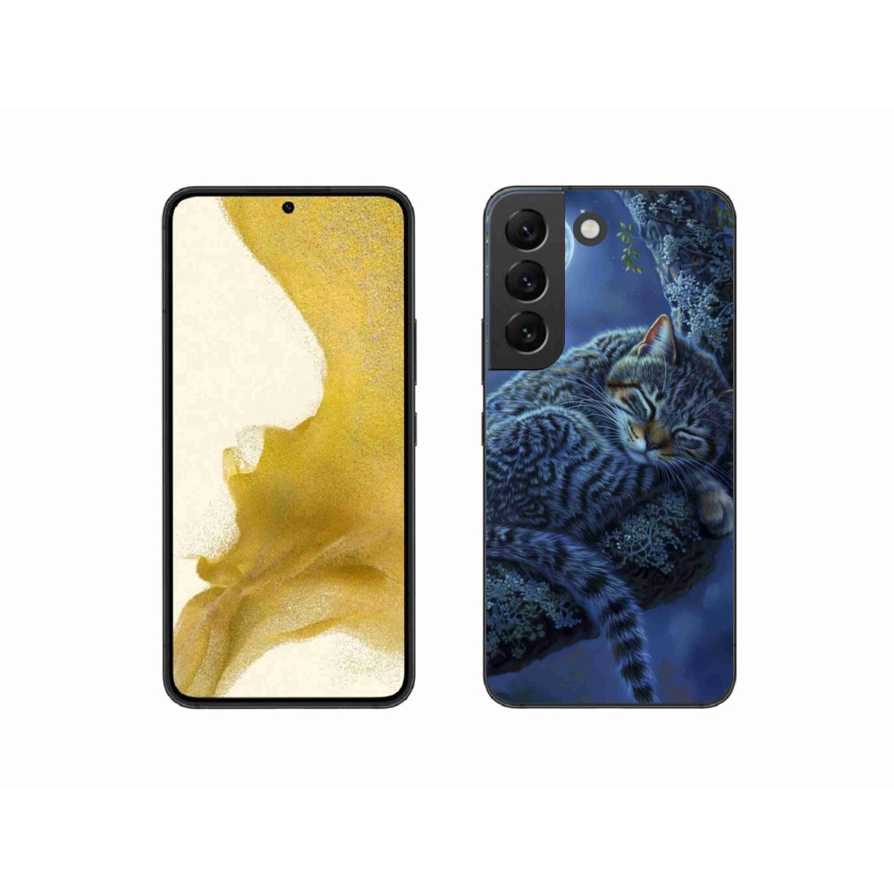 Gél borítás mmCase Samsung Galaxy S22 5G - alvó macska - Samsung Galaxy S22 5G számára