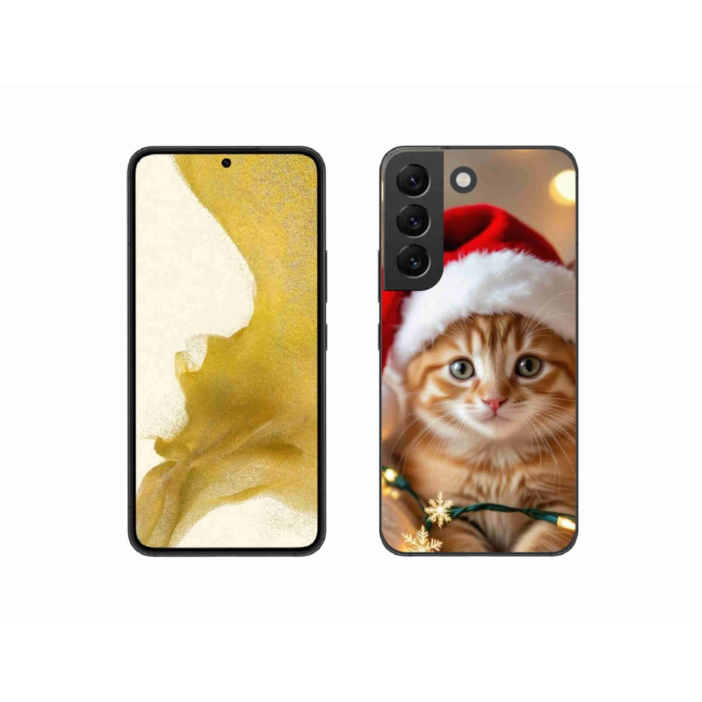 Gél borítás mmCase Samsung Galaxy S22 5G - Karácsonyi cica