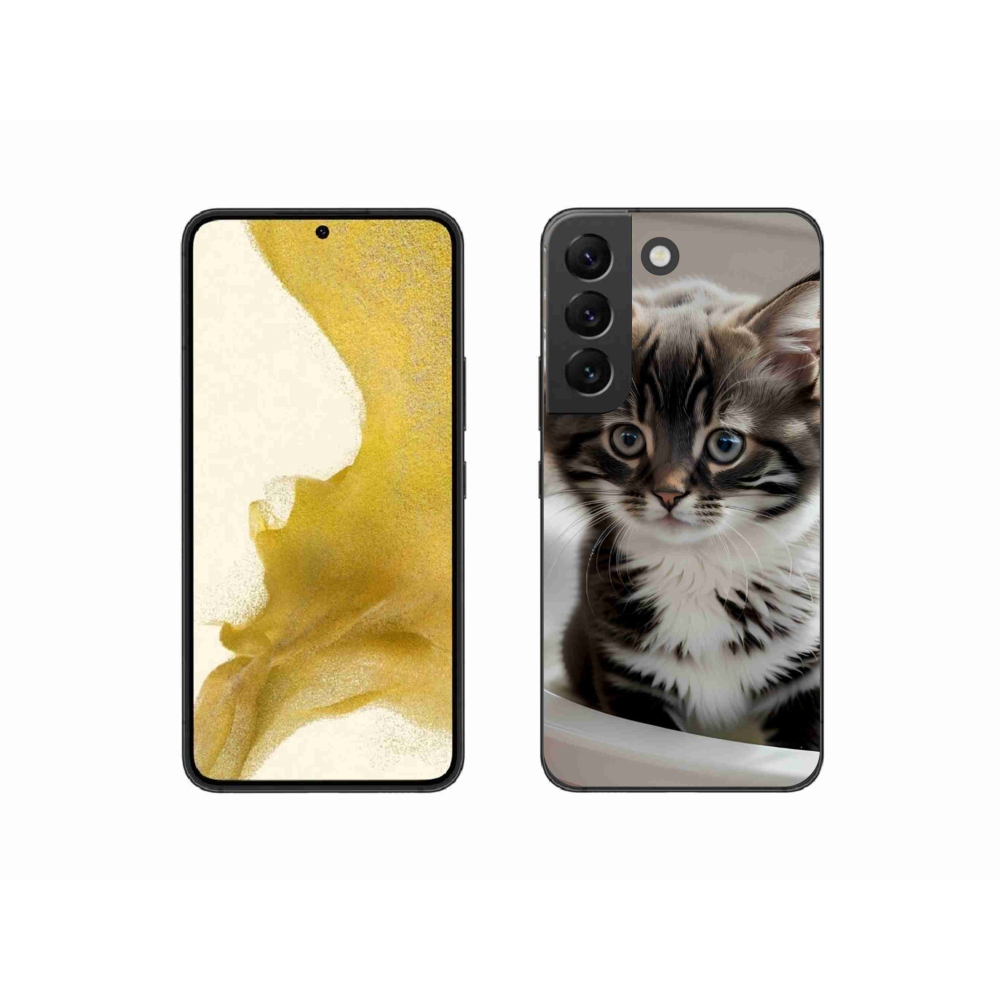 Gél borítás mmCase Samsung Galaxy S22 5G - kíváncsi cica