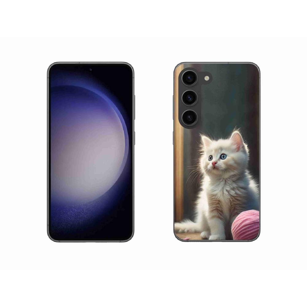 Gél védőhuzat mmCase Samsung Galaxy S23 5G - fehér cica 2